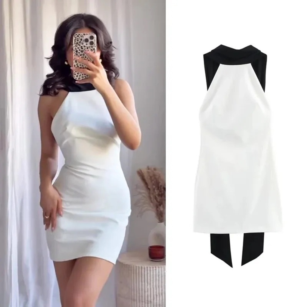 Zara Black and White Mini Dress